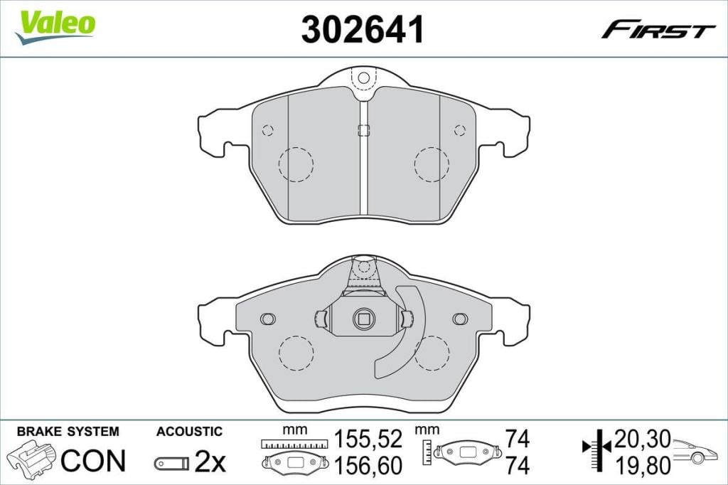 Jogo de 4 pastilhas de travão VALEO ref. 302641